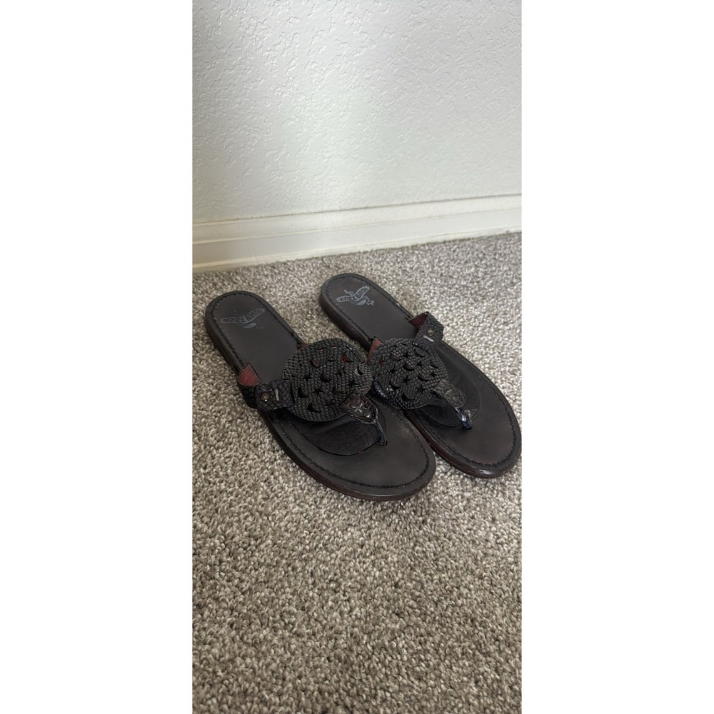 Boho Celestial Leather Freebird Sandals Size 9 Black